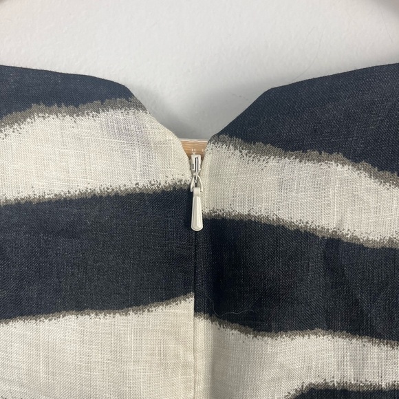 Banana Republic Linen Zebra Print Dress Short Sleeve Fully Lined Size 14 - Picture 7 of 9